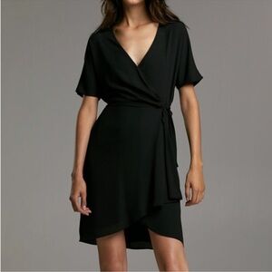 Aritzia Babaton Wallace Wrap Dress- Black- Medium